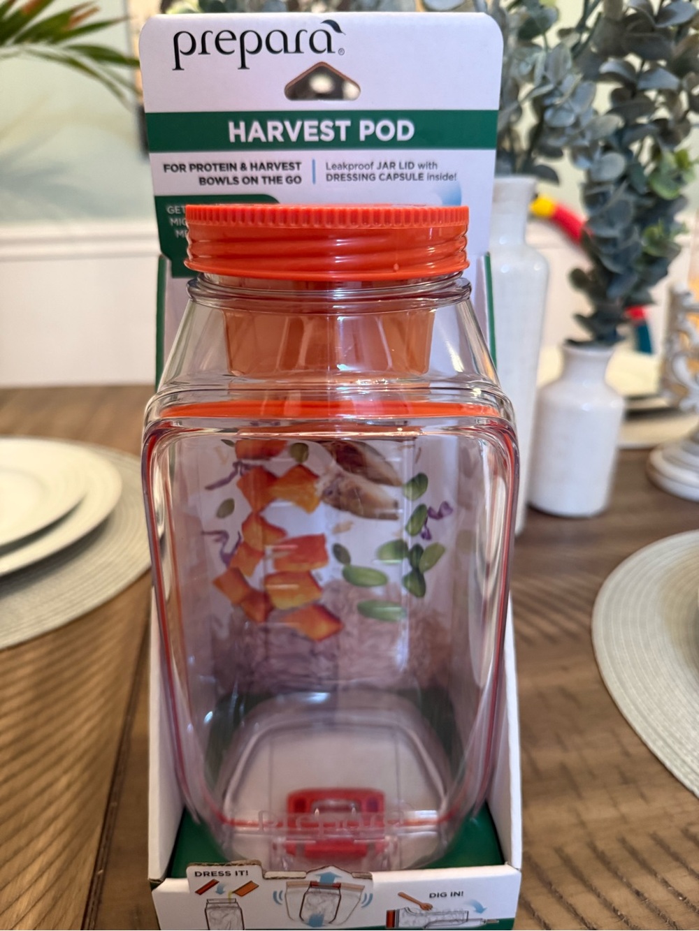 Prepara Harvest Pod Leakproof Jar with Orange Lid